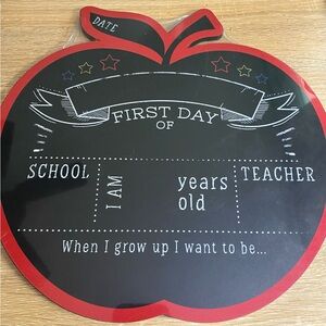 First Day of School Chalkboard Sign - Red and Black